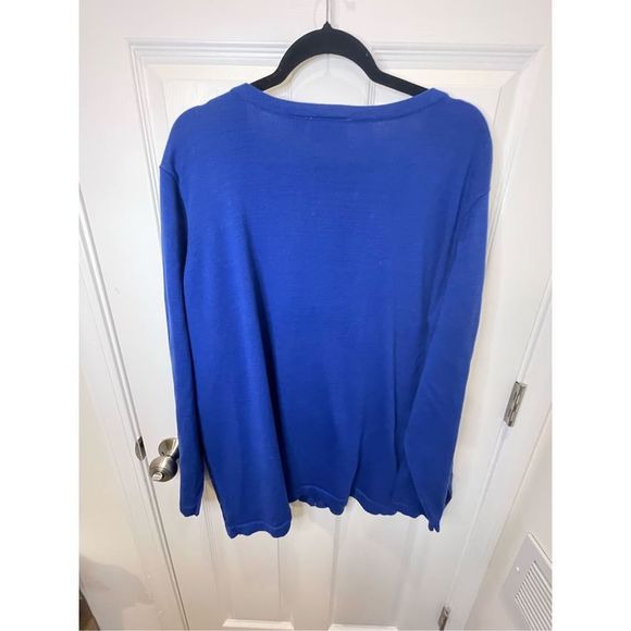 Quacker Factory 3X blue sequined sweater cardigan - Picture 2 of 7